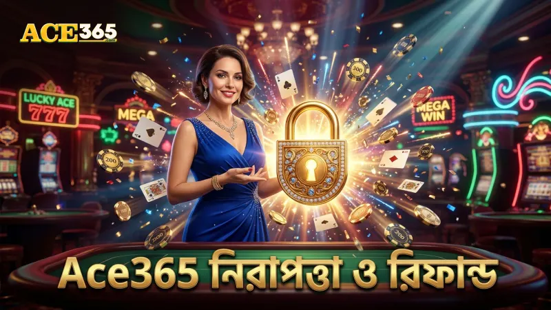 নিরাপত্তা ও রিফান্ড নীতিতে Ace365-এর বিশেষ গুরুত্ব।