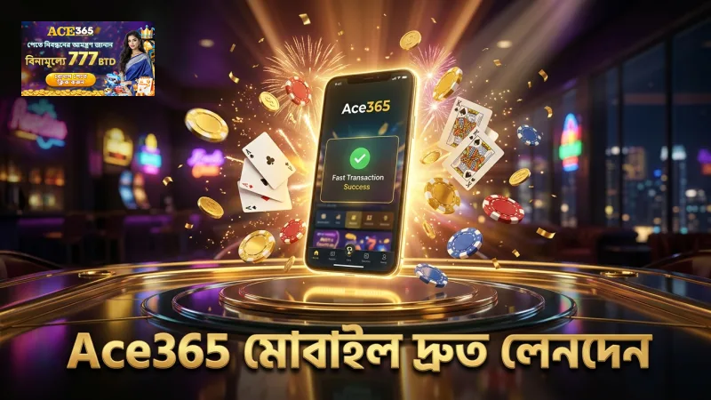 মোবাইল থেকে মাইনস গেম খেলতে Ace365 দ্রুত লেনদেন সাপোর্ট করে